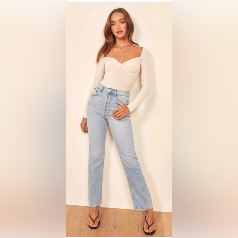 Reformation Cynthia High Rise Straight in Tahoe